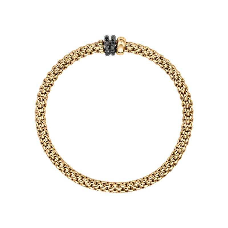 Fope Solo Yellow Gold & Black Diamond Bracelet