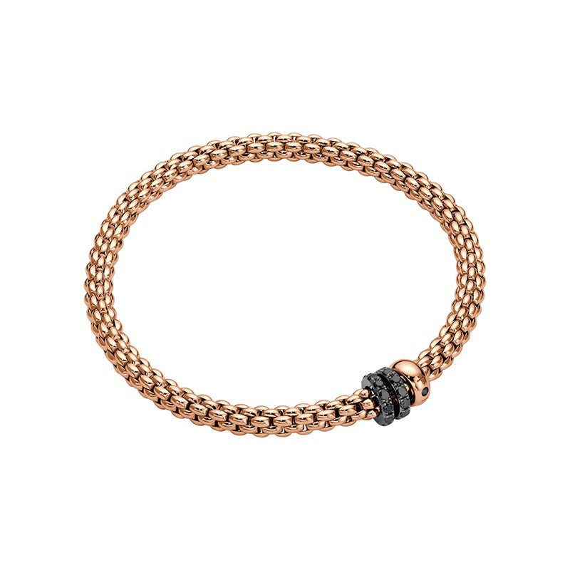 Fope Solo Rose Gold & Black Diamond Bracelet