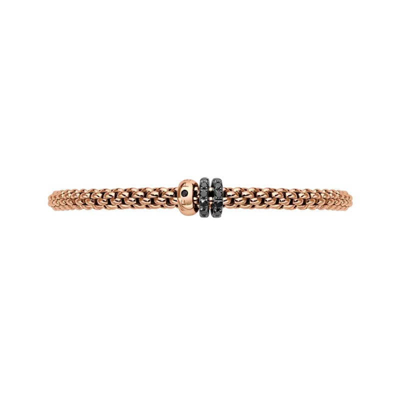 Fope Solo Rose Gold & Black Diamond Bracelet