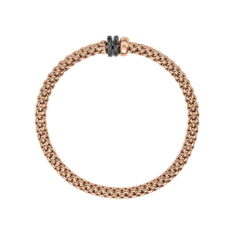 Fope Solo Rose Gold & Black Diamond Bracelet