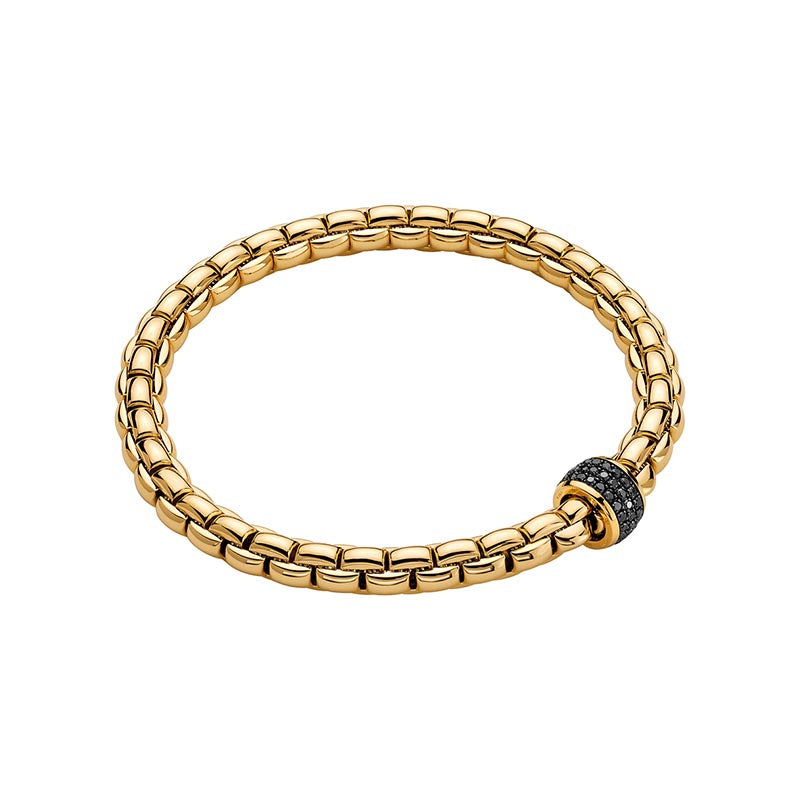 Fope Eka Yellow Gold & Black Diamond Bracelet