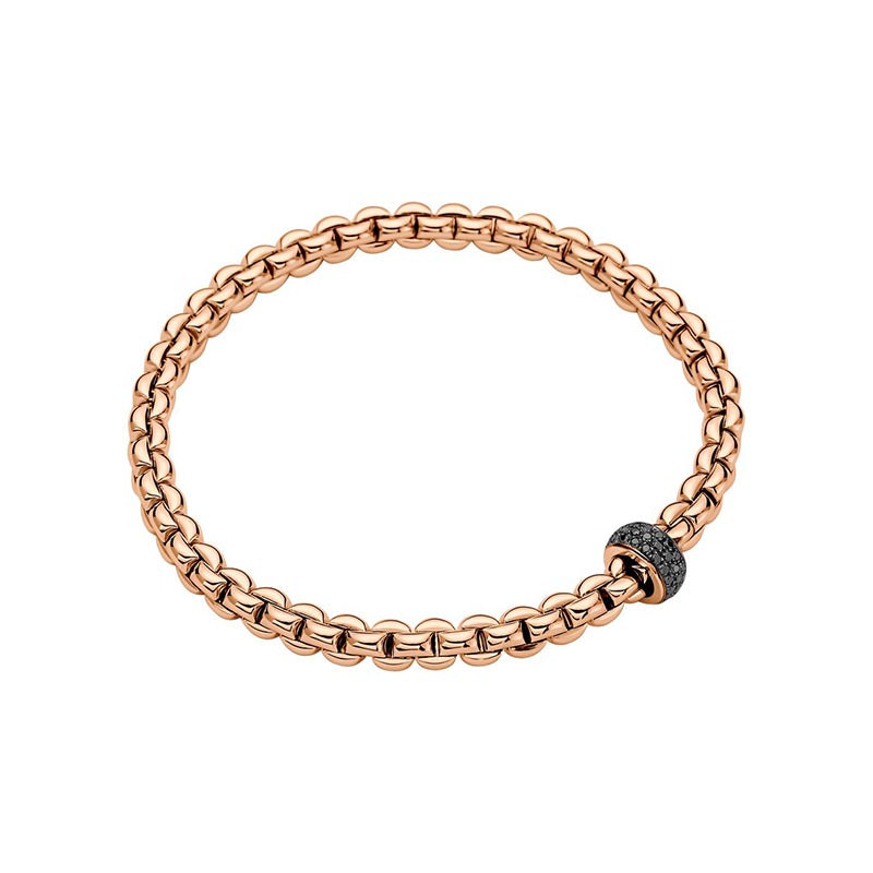 Fope Eka Rose Gold & Black Diamond Bracelet