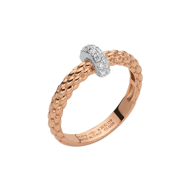 Fope Prima Rose Gold & Diamond Ring