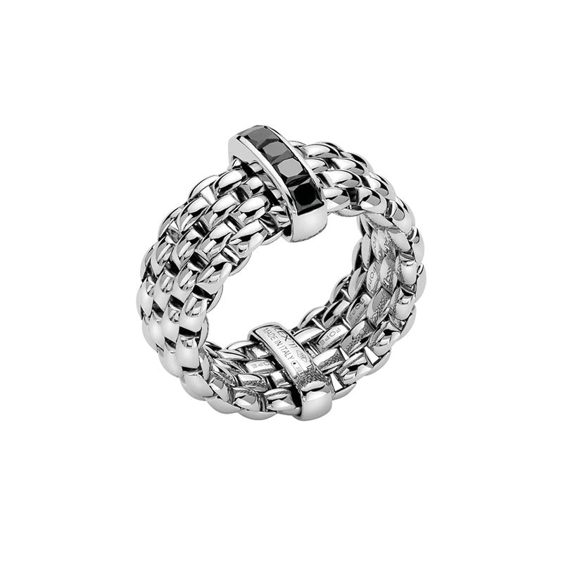 Fope Panorama White Gold & Black Diamond Ring