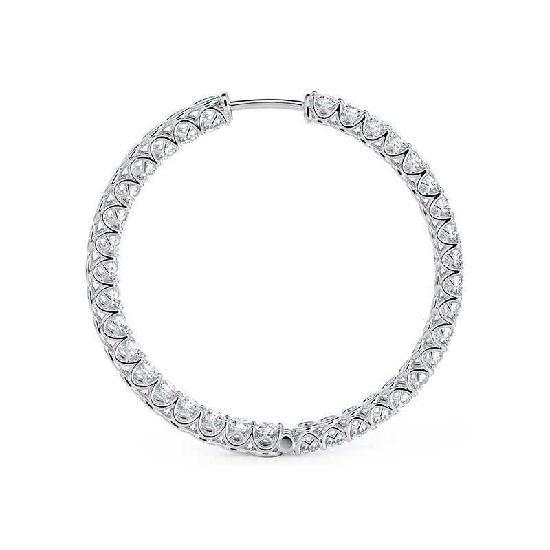 Forevermark Large Inside Outside Platinum Diamond Hoop Earrings