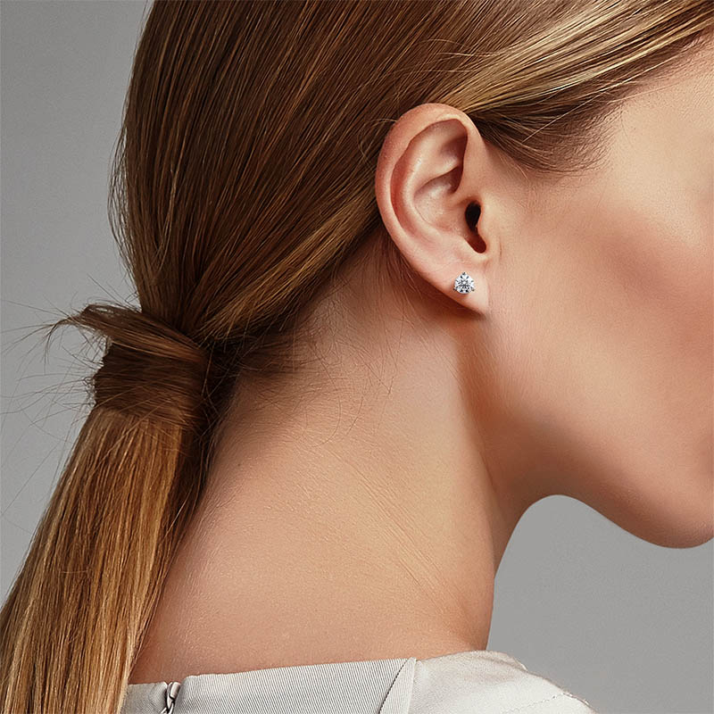 Forevermark Platinum 3-Prond Diamond Earrings