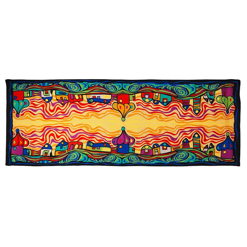 FreyWille Hundertwasser Orange Long Silk Scarf