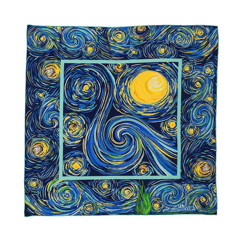 FreyWille Vincent Van Gogh, Starry Night Silk Scarf Carré