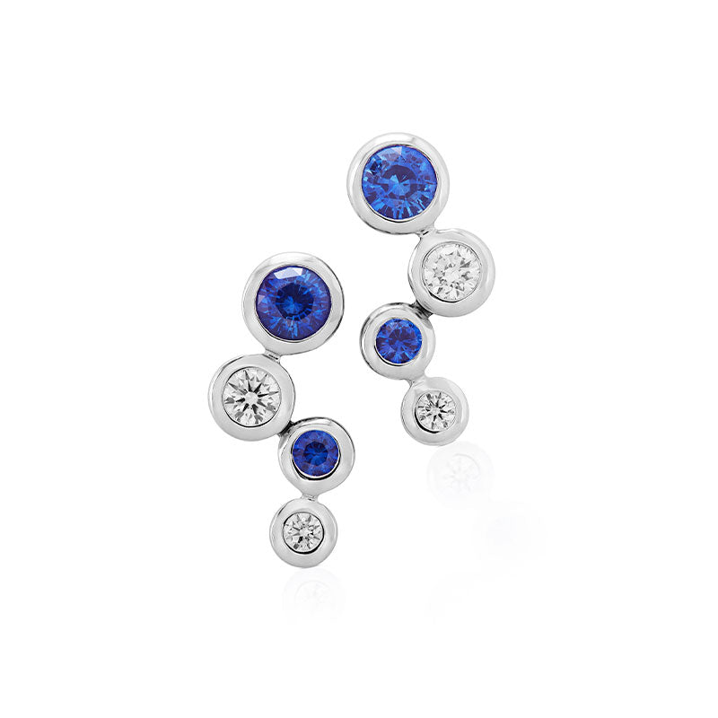 Hans D. Krieger White Gold Sapphire   Diamond Earrings 432.4022.55.7