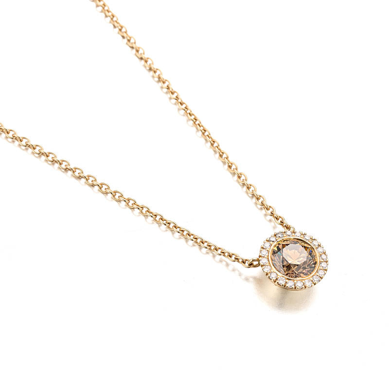 Hans D. Krieger Rose Gold Diamond Halo Pendant