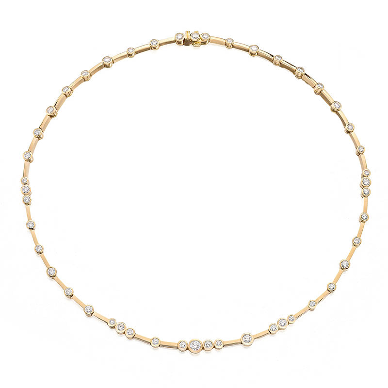 Hans D. Krieger Rose Gold Diamond Line Necklace