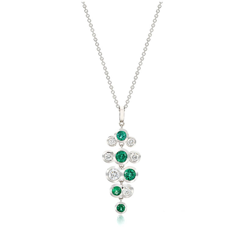 Hans D. Krieger White Gold Emerald & Diamond Pendant