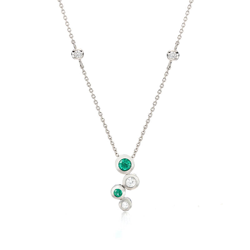 Hans D. Krieger White Gold Emerald & Diamond Pendant