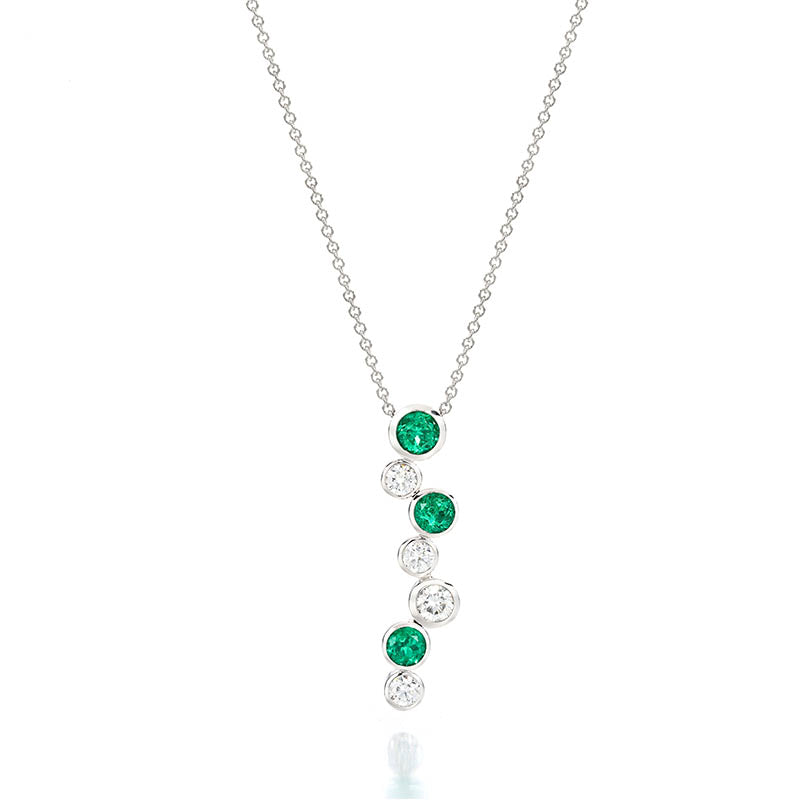 Hans D. Krieger White Gold Emerald & Diamond Pendant