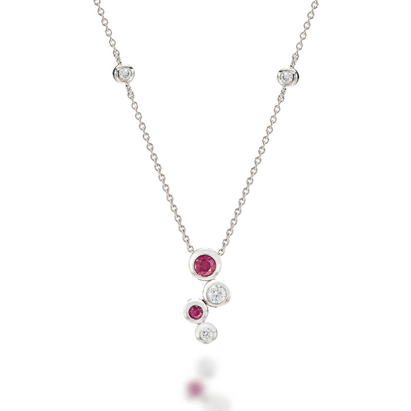 Hans D. Krieger White Gold Ruby & Diamond Pendant