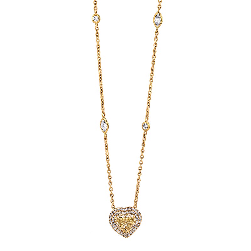 Hans D. Krieger Yellow Diamond Heart Necklace