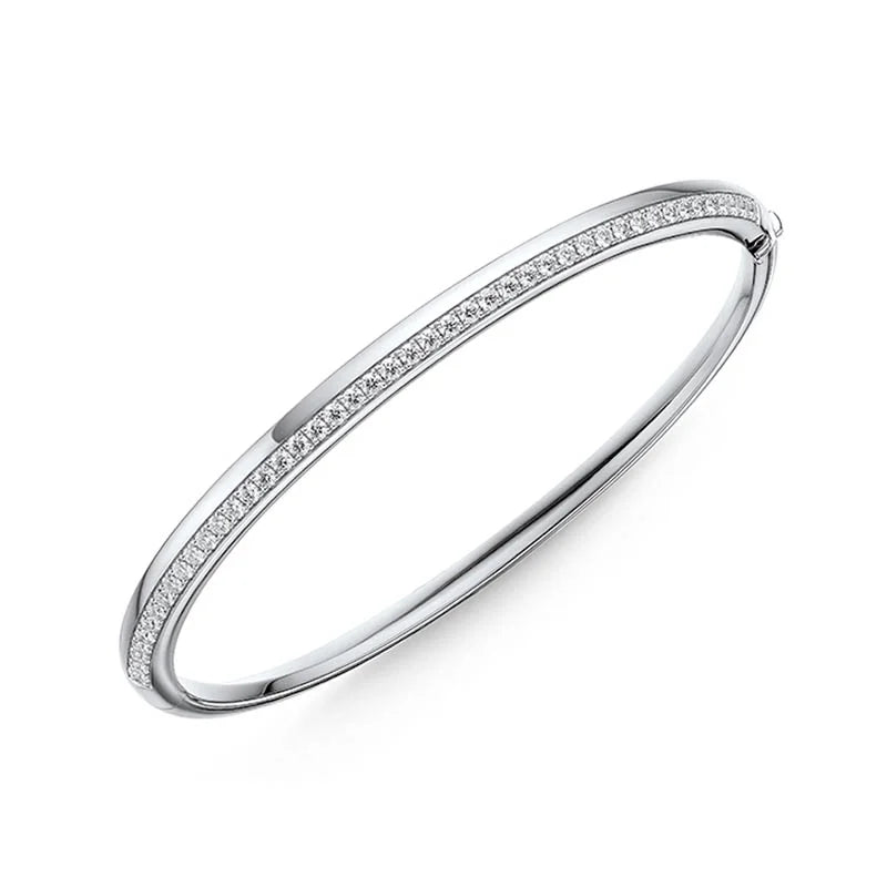 Hearts on Fire Barre White Gold Diamond Pavé Bangle