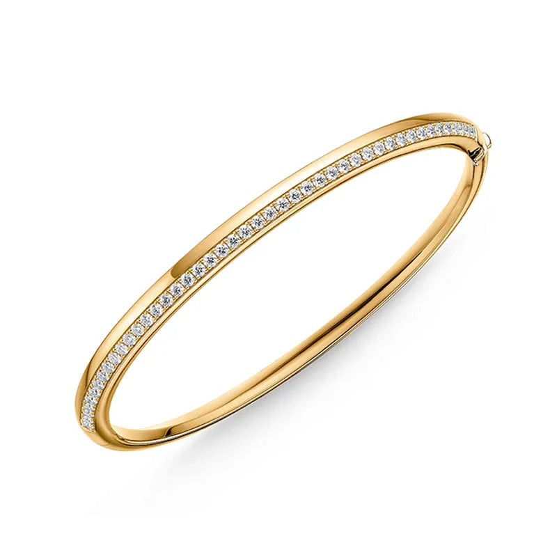 Hearts on Fire Barre Yellow Gold Diamond Pavé Bangle