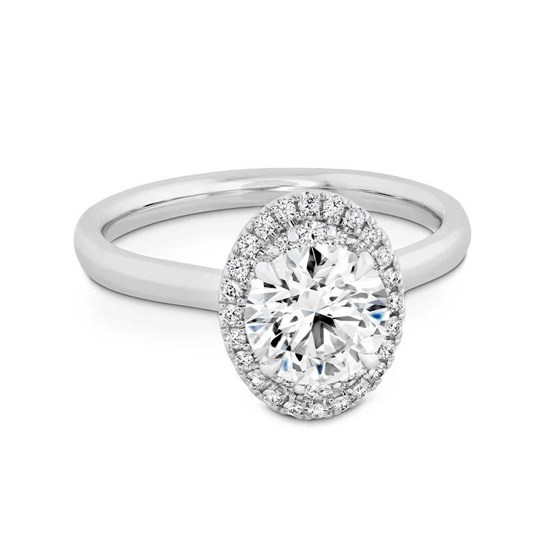 Hearts on Fire Juliette Oval Halo White Gold Diamond Engagement Ring