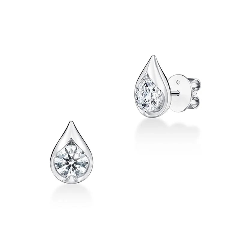 Hearts on Fire LU Droplet White Gold Diamond Earrings