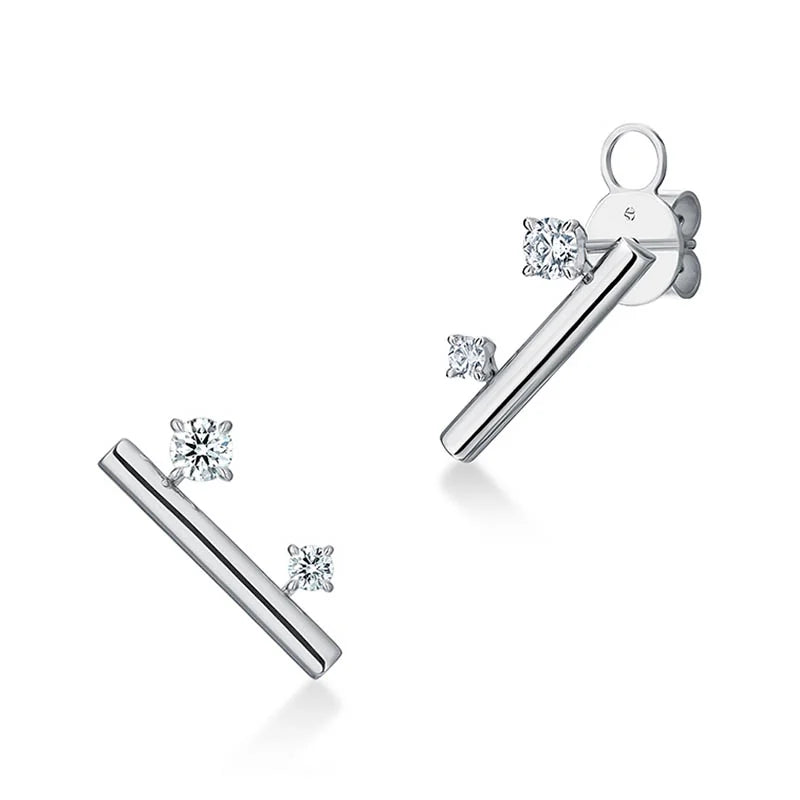 Hearts on Fire Barre White Gold Floating Diamond Climber Earrings