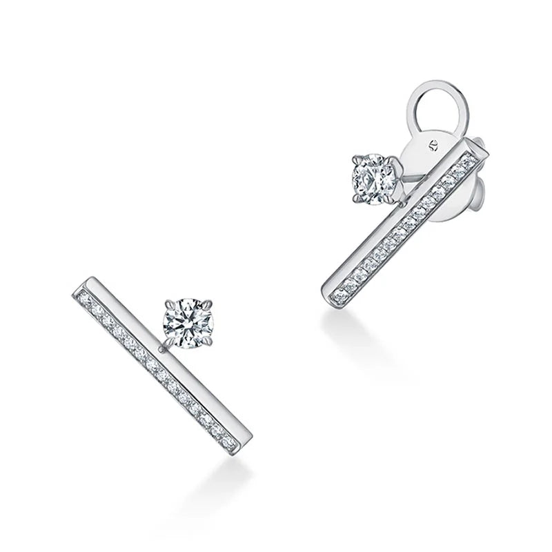 Hearts on Fire Barre White Gold Floating Single Diamond Pavé Climber Earrings