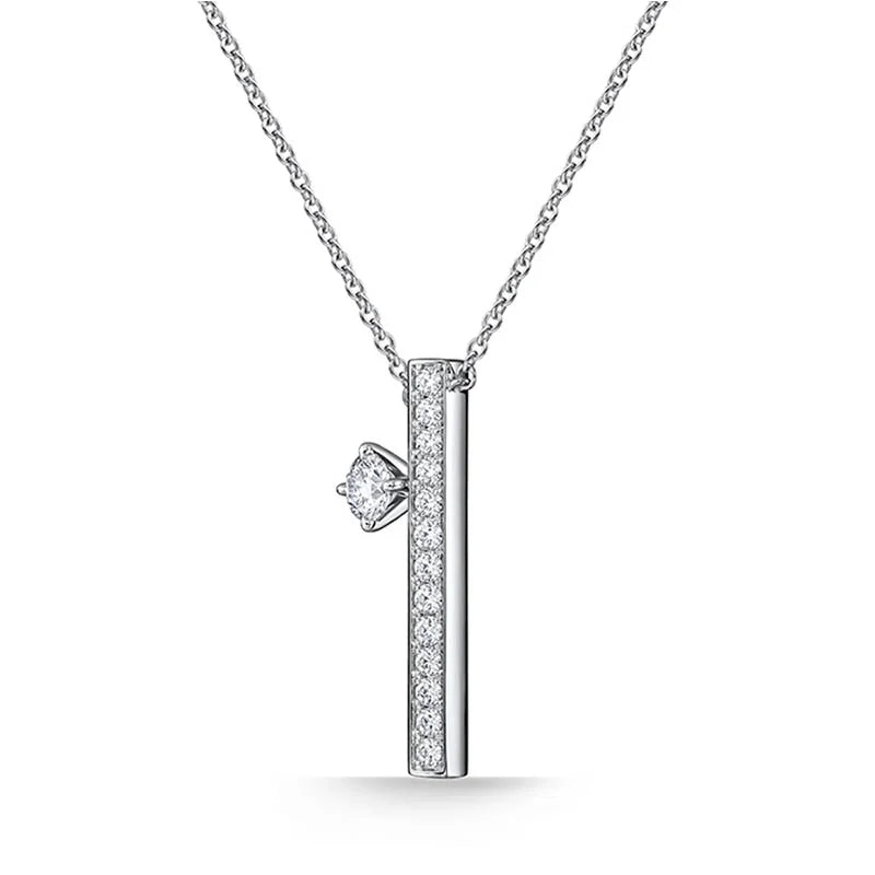 Hearts on Fire Barre White Gold Floating Single Diamond Pavé Pendant