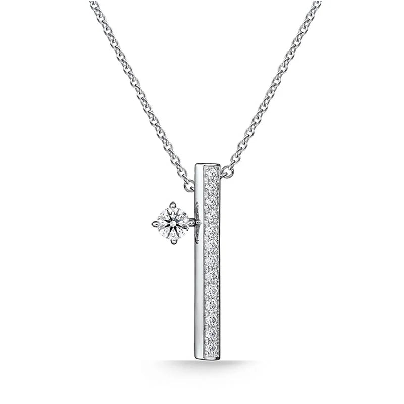 Hearts on Fire Barre White Gold Floating Single Diamond Pavé Pendant