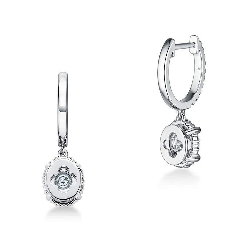 Hearts on Fire Ellipse White Gold Diamond Drop Earrings - Knar Jewellery