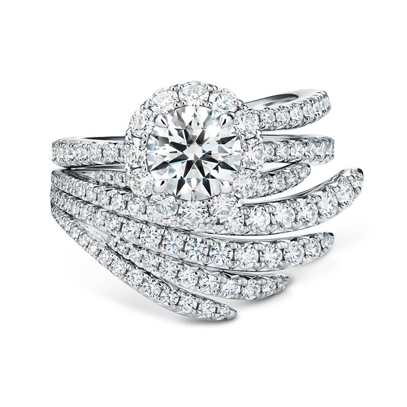 Hearts On Fire 1.00ct Vela Platinum Halo Diamond Engagement Ring 