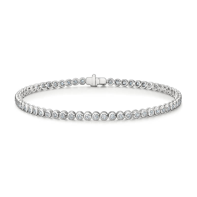 Hearts On Fire White Gold Classic Bezel-Set Line Bracelet 