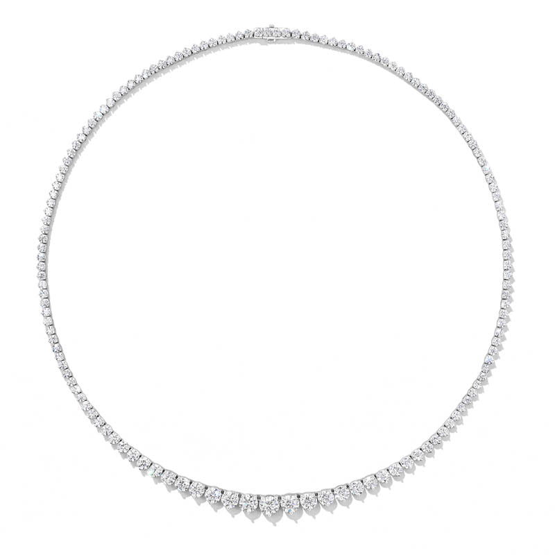 Hearts On Fire White Gold Signature Graduated Diamond Line Necklace 
