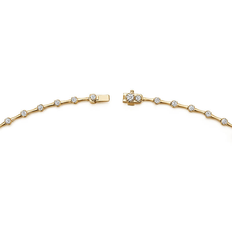 Hearts On Fire Yellow Gold Cascade Diamond Station Line Necklace 