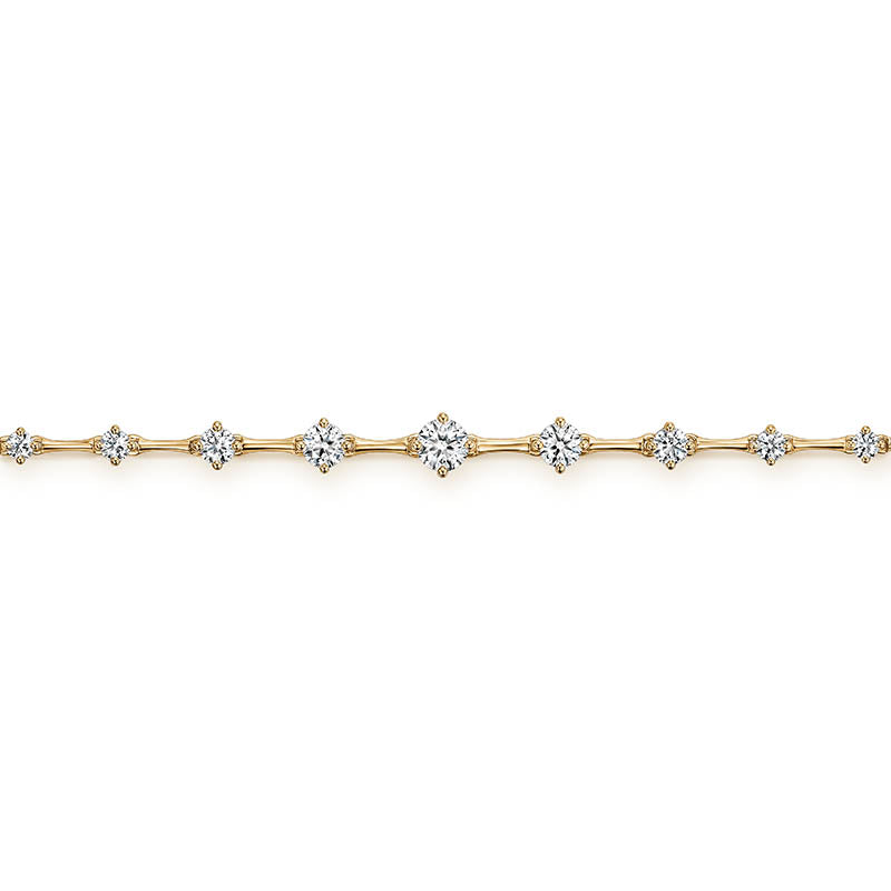 Hearts On Fire Yellow Gold Cascade Diamond Station Tennis Bracelet