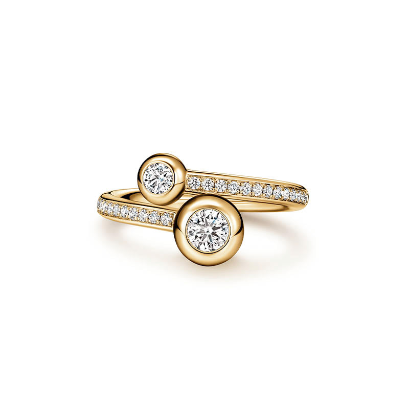 Hearts On Fire Yellow Gold Dream Bypass Pavé Diamond Ring