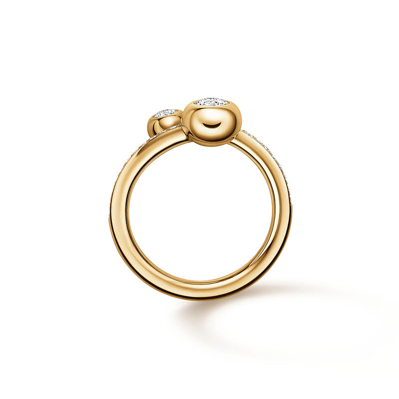 Hearts On Fire Yellow Gold Dream Bypass Pavé Diamond Ring