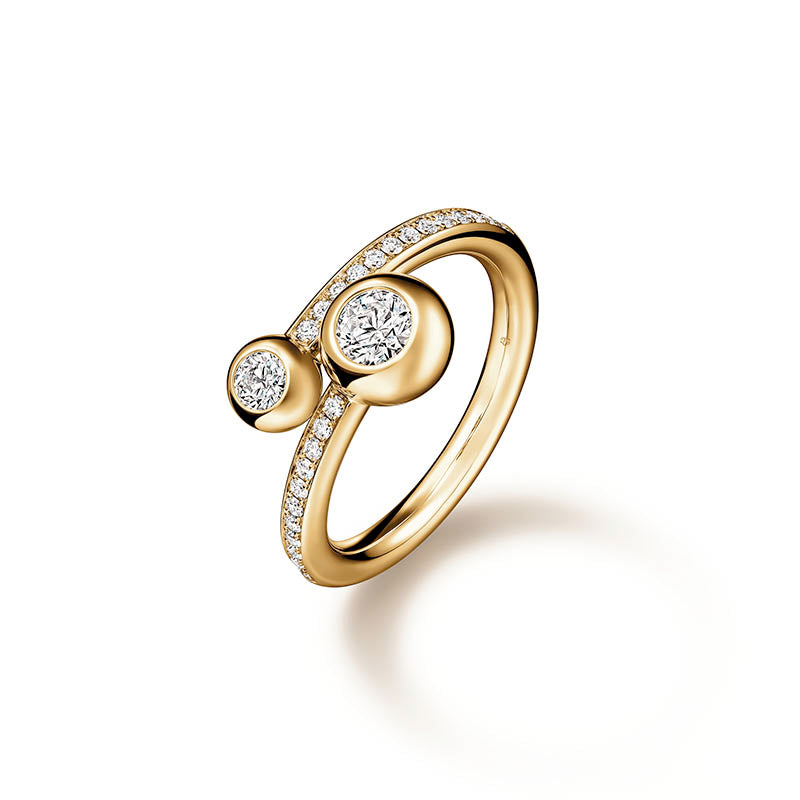 Hearts On Fire Yellow Gold Dream Bypass Pavé Diamond Ring