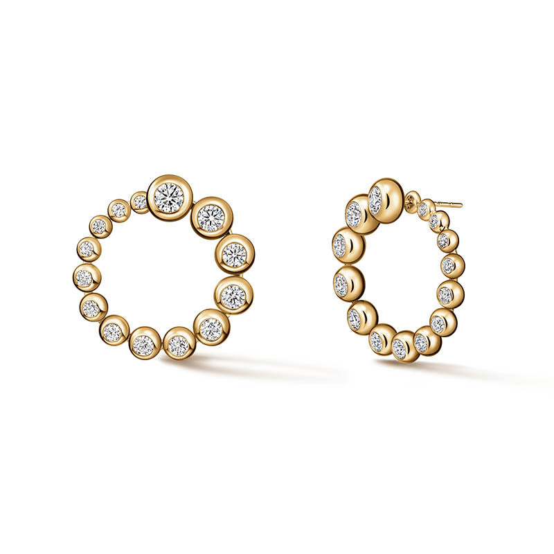 Hearts On Fire Yellow Gold Dream Circle Convertible Earrings 