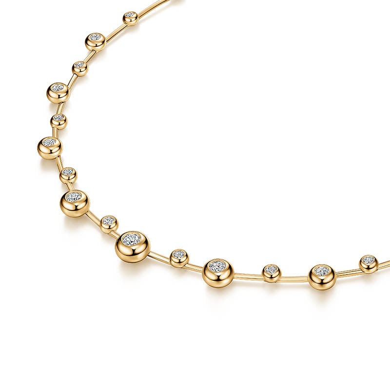 Hearts On Fire Yellow Gold Dream Floating Diamond Necklace 