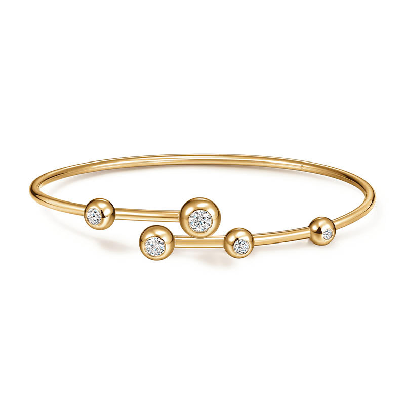 Hearts On Fire Yellow Gold Dream Floating Flexi Diamond Bangle