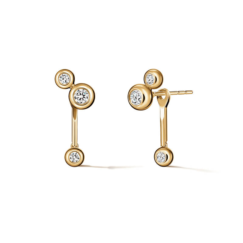 Hearts On Fire Yellow Gold Dream Small Drop Convertible Earrings