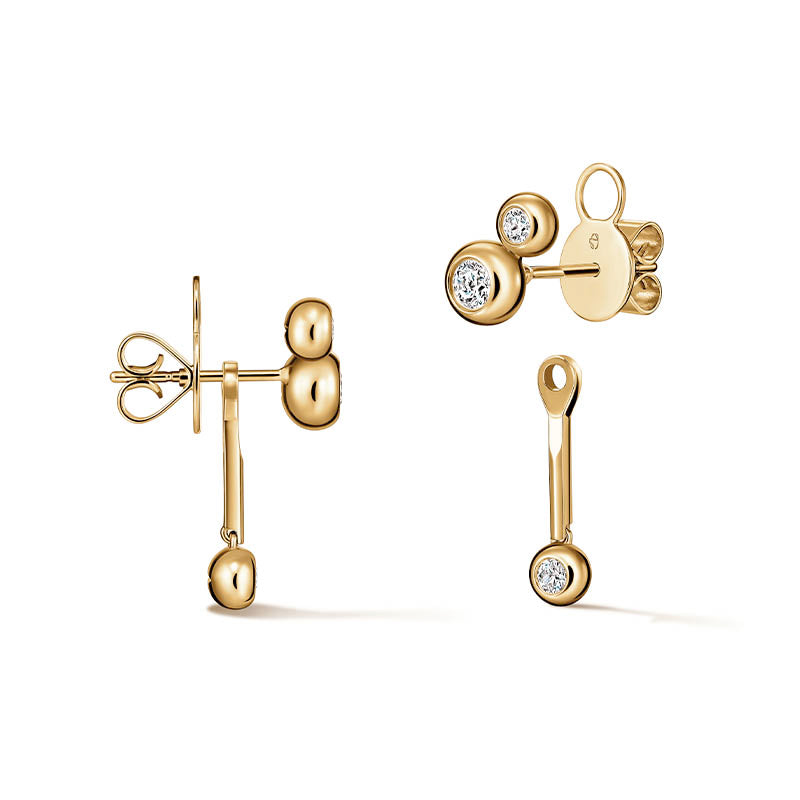 Hearts On Fire Yellow Gold Dream Small Drop Convertible Earrings