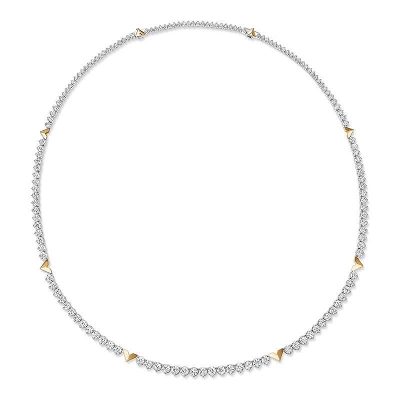 Hearts On Fire Yellow & White Gold Copely Line Diamond Necklace 