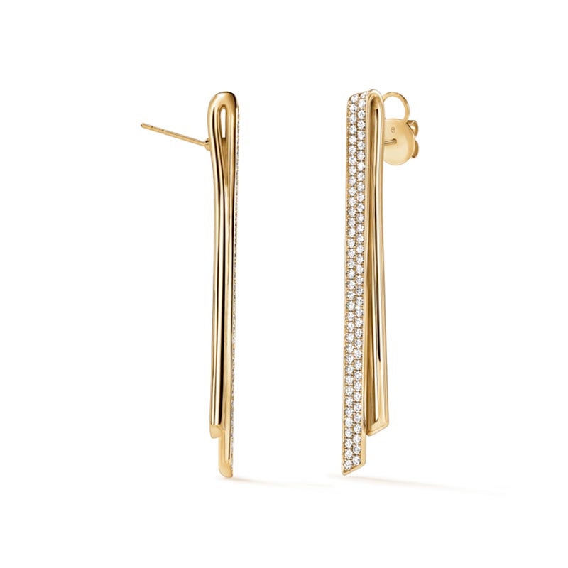 Hearts on Fire Inside/Out Yellow Gold Stiletto Flip Earrings