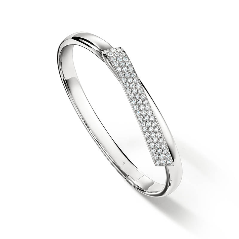 Hearts on Fire Inside/Out White Gold Diamond Flip Bangle