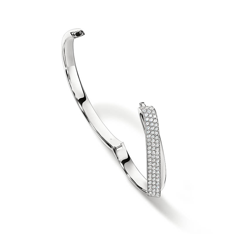 Hearts on Fire Inside/Out White Gold Diamond Flip Bangle