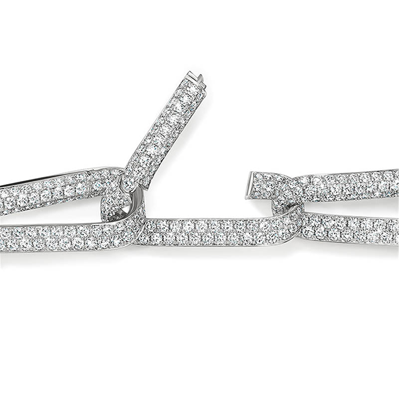 Hearts on Fire Inside/Out White Gold Pavé Link Diamond Bracelet