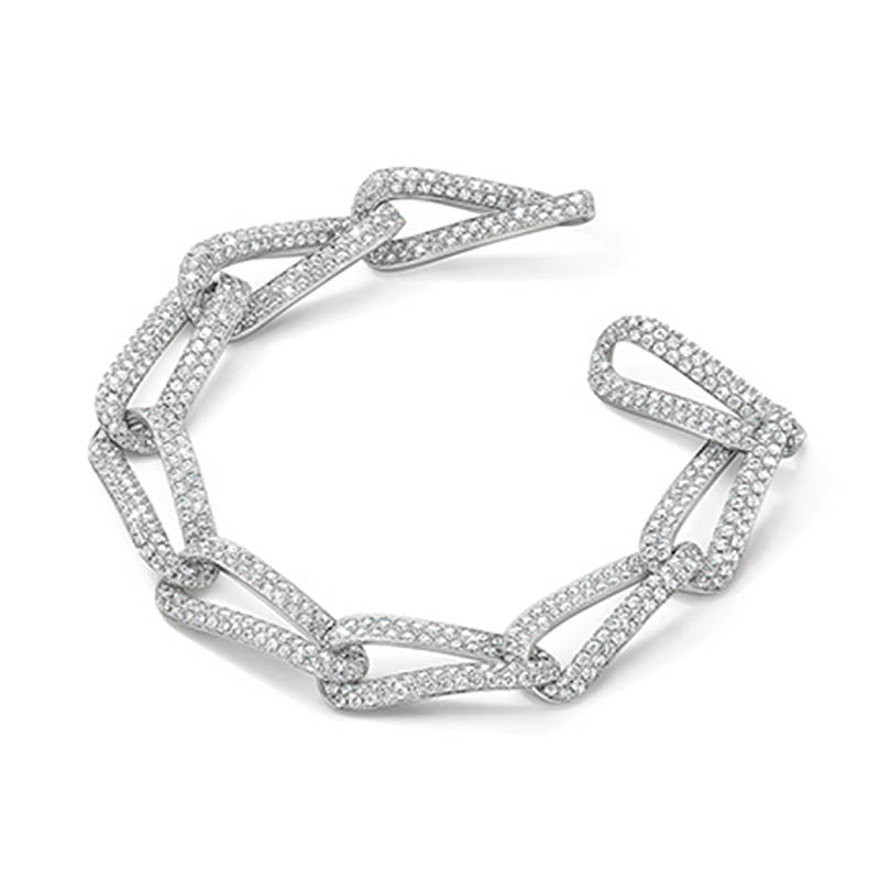 Hearts on Fire Inside/Out White Gold Pavé Link Diamond Bracelet