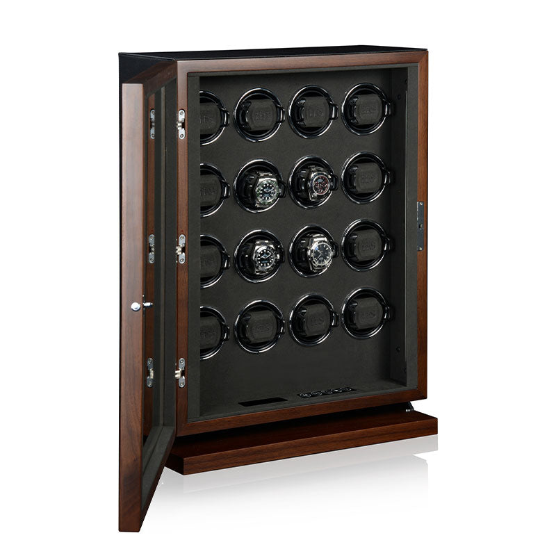 Heisse & Söhne Triton Walnut & Black 16 Watch Winder