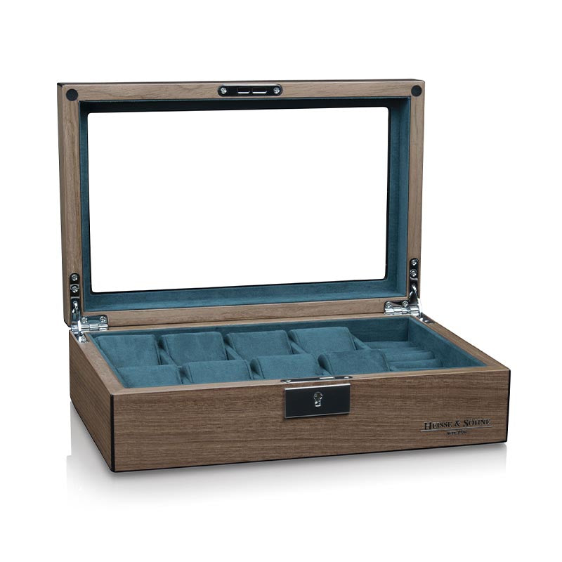 Heisse & Söhne Borneaux 8pc Watch with Storage Walnut Box
